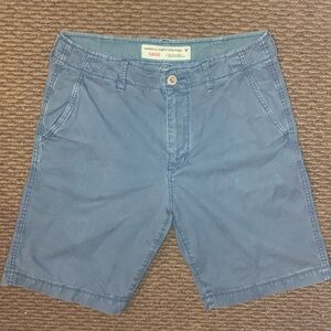 American Eagle Shorts Mens 34 Blue Chino Adult Casual Flat Front Adult Classic
